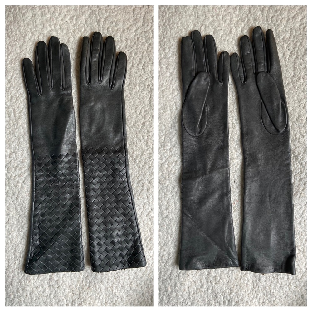 Bottega Veneta long woven gloves